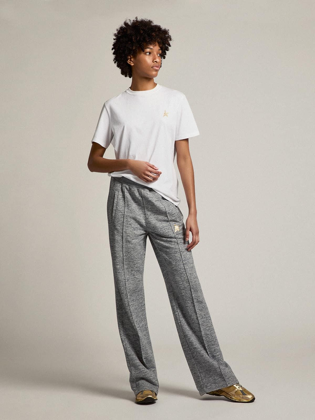T-shirt pour femme en jersey de coton blanc avec imprimé étoile