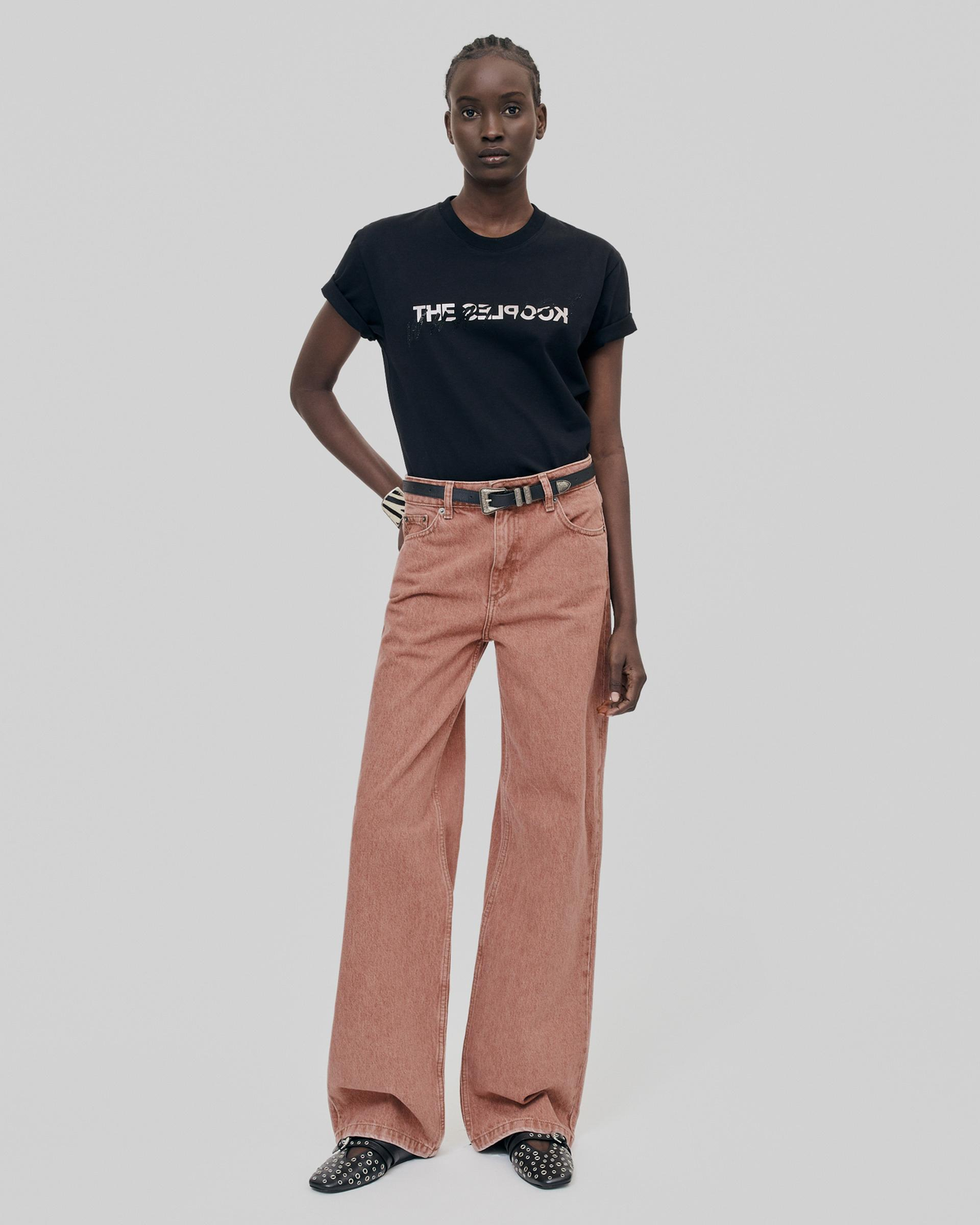 T-shirt What Is avec strass marron