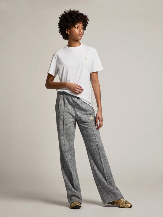 T-shirt pour femme en jersey de coton blanc avec imprimé étoile