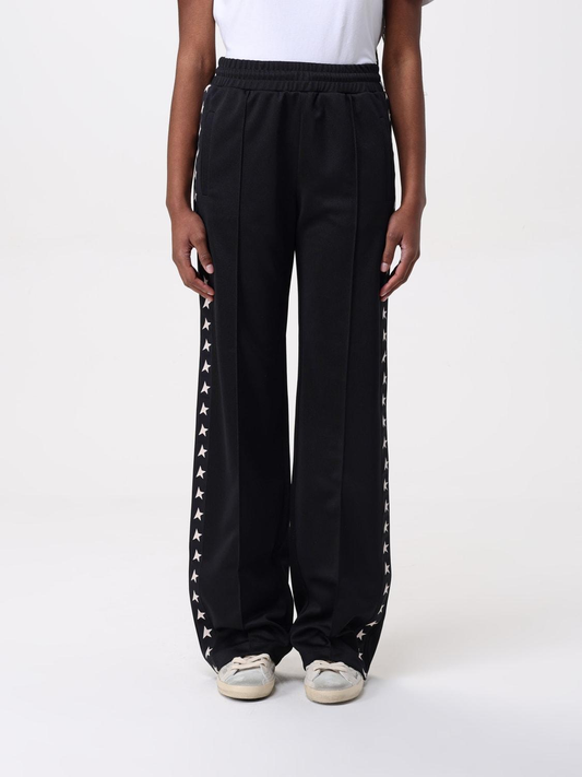 Pantalon de jogging noir pour femme avec étoiles blanches sur les côtés